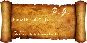 Poczik Júlia névjegykártya